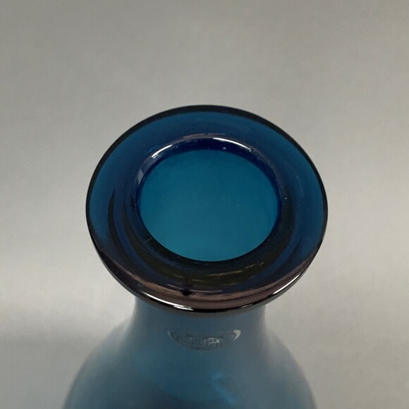 Home Essentials and Beyond Blue Glass Bottle Vase 11.5” Tall - Picture 4 of 8